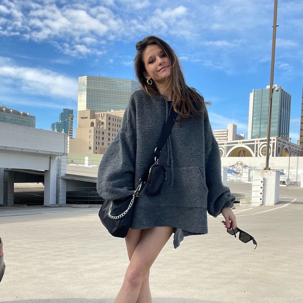 Zara Oversized Knit Hoodie